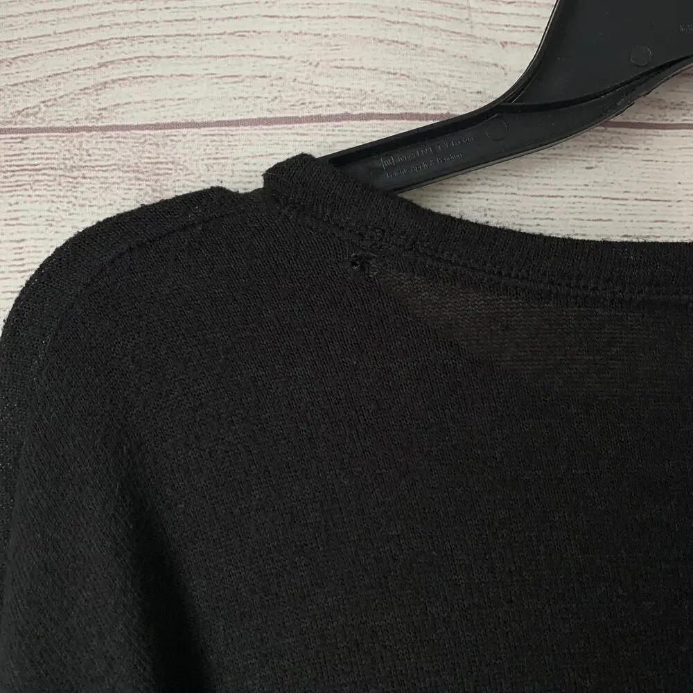 Justice Girls Black Knit Sweater with White SNOW PROBS Crewneck Size 14/16
